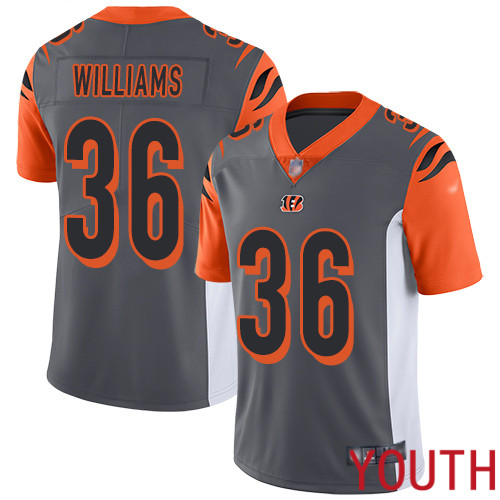 Cincinnati Bengals Limited Silver Youth Shawn Williams Jersey NFL Footballl #36 Inverted Legend->youth nfl jersey->Youth Jersey